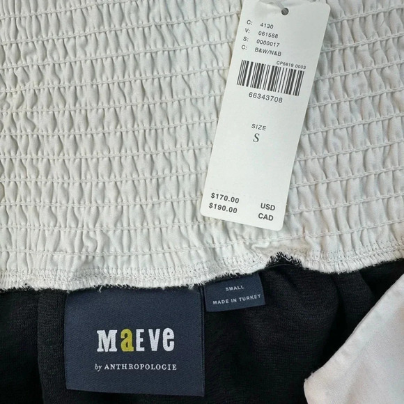 Anthropologie Maeve Black & White Colorblocked Shift Mini Dress Size S Small NWT - Picture 6 of 9